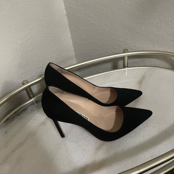 Black Suede Pointed Toe Pumps size 37.5 - Picture 3 of 7